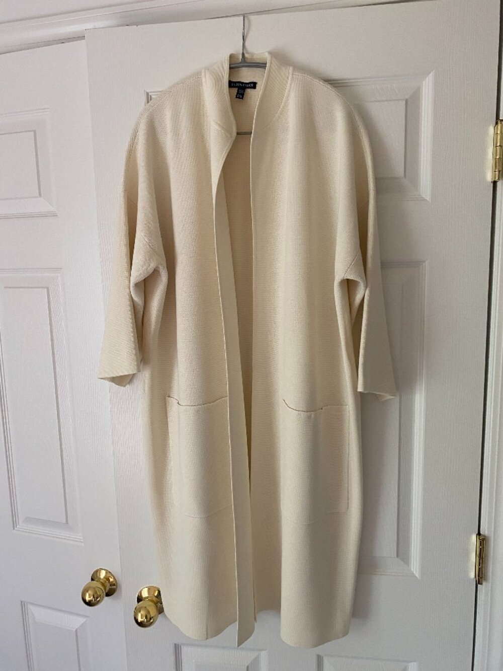 Eileen Fisher Ivory Silk Coat